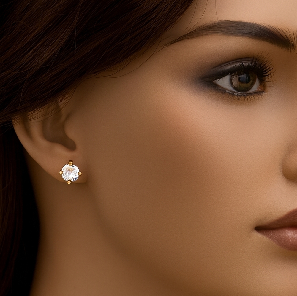 Eisenberg Ice Women's Gold Sparkling Crystal Stud Earrings,  Fashion Jewelry